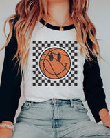 Basketball Smiley Raglan