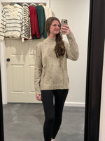 Taupe Mock Neck Sweater