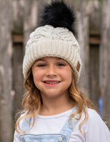 KIDS Cable Knit Pom Hat
